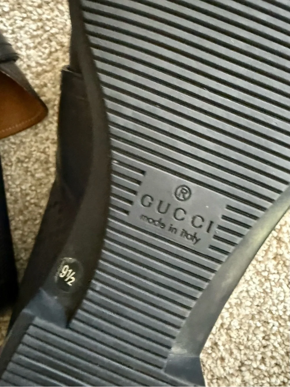 Gucci Black Leather Lux Diamante  Loafers